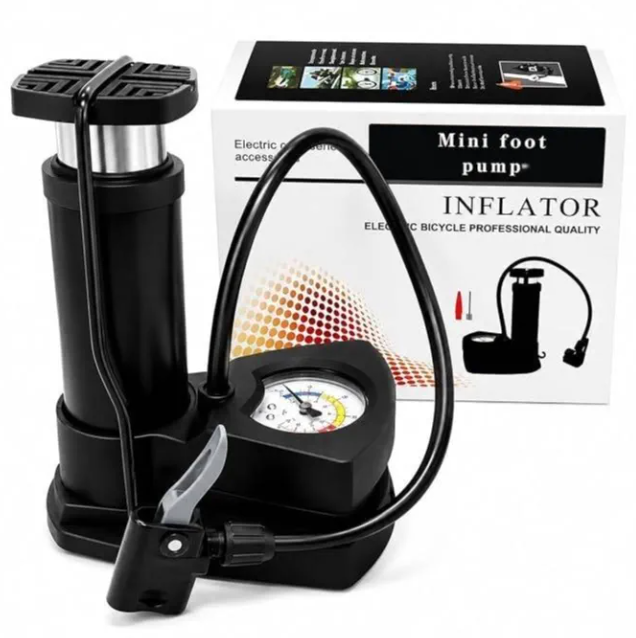 Portable Foot Air Pump Inflator with Pressure Gauge